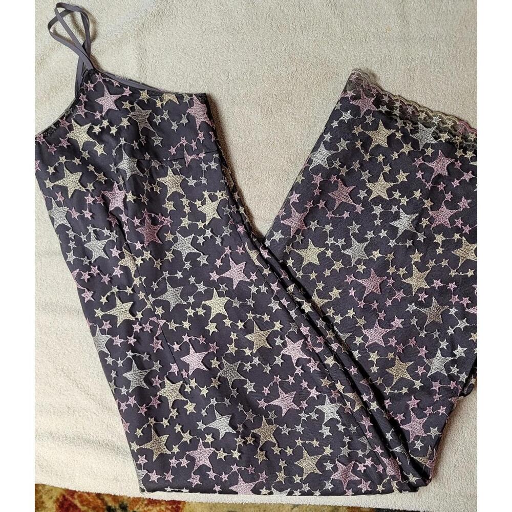 Star Print Black & Pink Slip Dress